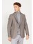 ALTINYILDIZ CLASSICS Erkek Kahve-mavi Slim Fit Dar Kesim Mono Yaka Desenli Yünlü Blazer Ceket 2