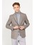 ALTINYILDIZ CLASSICS Erkek Kahve-mavi Slim Fit Dar Kesim Mono Yaka Desenli Yünlü Blazer Ceket 3
