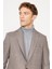 ALTINYILDIZ CLASSICS Erkek Kahve-mavi Slim Fit Dar Kesim Mono Yaka Desenli Yünlü Blazer Ceket 5