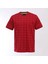 Erkek Kısa Kol Bisiklet Yaka Desenli T-Shirt - Czt-172 - Kırmızı 1