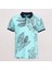 Erkek Kısa Kol Polo Yaka Baskılı T-Shirt - Pl-487 - Mint Yeşili 1