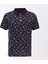 Erkek Kısa Kol Polo Yaka Desenli T-Shirt - Czt-174 - Lacivert 1