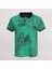 Erkek Kısa Kol Polo Yaka Baskılı T-Shirt - Pl-487 - Yeşil 1