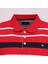 Erkek Kısa Kol Polo Yaka Çizgili T-Shirt - Czt-149 - Kırmızı 2