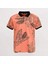 Erkek Kısa Kol Polo Yaka Baskılı T-Shirt - Pl-487 - Somon 1