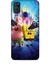 Samsung Galaxy M21 Kılıf Animasyon 2 Sünger Bob Mavi Kapak 1