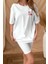 Baskılı Oversize T-Shirt Beyaz 1