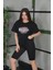 Baskılı Oversize T-Shirt Siyah 1