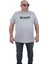 Mocgrande Erkek Büyük Beden Sıfır Yaka T-Shirt Be Happy 24131 Grı Melanj 1