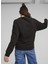 67788601 Her Crew Tr Siyah Kadın Kapüşon Yaka Regular Fit Sweatshirt 5