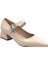 (Park Moda) Kalın Topuklu Tokalı Günlük Kadın Ayakkabı Bej 1
