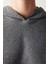 Antrasit Kapşonlu Fitilli Yumuşak Sweatshirt 2