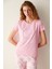 Happy Cat Pembe Pantolon Pijama Takımı 1