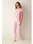 Happy Cat Pembe Pantolon Pijama Takımı 2