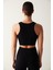 Siyah Halter Yaka Seamless Crop Top 6