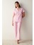 Base Flowers Pembe Gömlek Pantolon Pijama Takımı 1