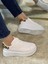Imershoes Günlük Kadın Sneaker Bağcıklı Hafif Kalın Yüksek Tabanlı Leopar Detaylı Yürüyüş Spor Ayakkabı 065 3