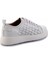 Beyaz Örgü Hakiki Deri Erkek Sneaker E01310111741 4