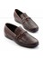 Kahve Baskılı Hakiki Deri Erkek Loafer Ayakkabı E01757267903 1