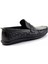 Siyah Hakiki Deri Erkek Loafer Ayakkabı E01323121003 4