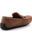 Kahve Nubuk Hakiki Deri Erkek Loafer Ayakkabı E01733033701 4
