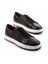 Siyah Baskılı Hakiki Deri Erkek Sneaker E01310099803 1