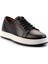 Siyah Baskılı Hakiki Deri Erkek Sneaker E01310099803 3