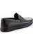 Siyah Hakiki Deri Erkek Loafer Ayakkabı E01556014103 4