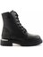Black Hakiki Deri Kadın Bot & Bootie HD0777004203 2