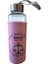 Pembe Terazi Burcu Kılıflı Cam Matara 400ML 1