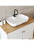 Oval Lavabolu Mat Beyaz Mdf 100 cm Çekmeceli Banyo Dolabı + Aynalı Üst Dolabı 4