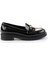 Siyah Kırışık Rugan Kadın Loafer Ayakkabı K01257067608 2