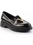 Siyah Kırışık Rugan Kadın Loafer Ayakkabı K01257067608 3