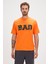 Levin Turuncu Baskılı Oversize Erkek Tişört 2