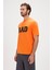 Levin Turuncu Baskılı Oversize Erkek Tişört 4