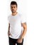 Beyaz Erkek/Unisex Slim Fit Dar Kesim Bisiklet Yaka Pamuklu Likralı Basic Tişört 1801131 1