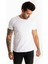 Beyaz Erkek/Unisex Slim Fit Dar Kesim Bisiklet Yaka Pamuklu Likralı Basic Tişört 1801131 2