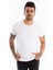 Beyaz Erkek/Unisex Slim Fit Dar Kesim Bisiklet Yaka Pamuklu Likralı Basic Tişört 1801131 4