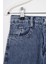 Yüksek Bel Paçası Yırtmaçlı Kız Çocuk Jean Pantolon 2