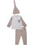 Unisex Bebek Raporlu Hayvan Nakışlı Şapkalı 2'li Alt Üst Takım 1