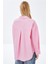 Pembe Oversize Poplin Gömlek 5