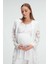 Kadın 3'lü Ekru Lohusa Pijama Takımı 11311 2