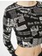 Uzun Kollu Baskılı Crop Tişört Bisiklet Yaka Slim Fit 5