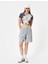 Soyut Desenli Crop Tişört Kısa Kollu Bisiklet Yaka Slim Fit 2