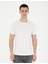 Erkek Beyaz Slim Fit Bisiklet Yaka Triko Tişört 50287450-VR013 1
