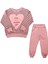Kız Çocuk Pembe Çizgili Beautiful Yazılı 2'li Takım 1