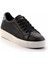 Siyah Bej Yılan Baskı Deri Kadın Sneaker K01102100103 2