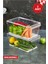 2 Adet Süzgeçli Kapaklı Buzdolabı Düzenleyici Buzdolabı Içi Düzenleyici Organizer 14 x 32,5 x 20 cm 1