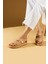 Çift Gold Tokalı Comfort Taban Kadın Sandalet 70-0232-24 2