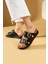Çift Gold Tokalı Comfort Taban Kadın Sandalet 70-0232-24 2